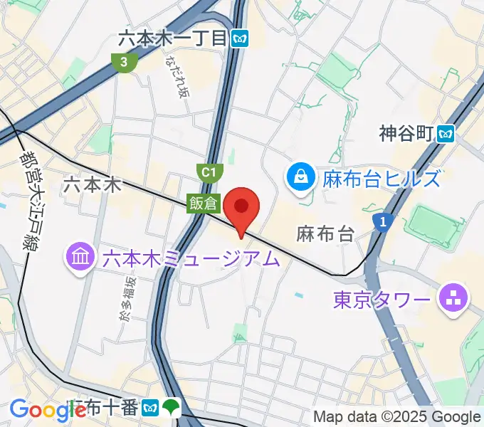 六本木ブルーシャトウ山瀬の地図