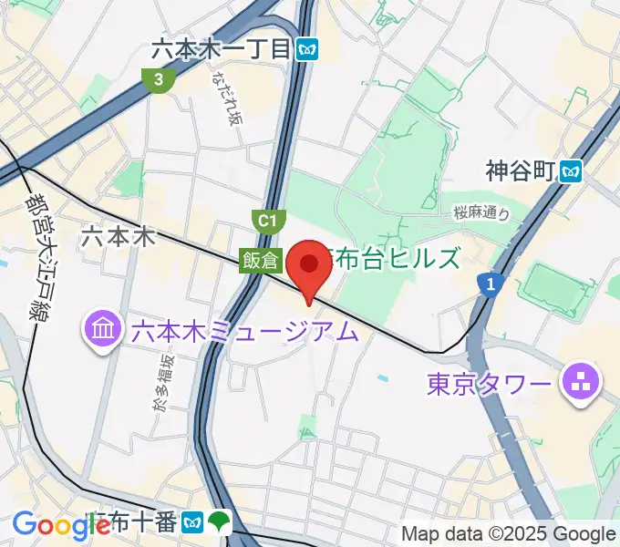 六本木ブルーシャトウ山瀬の地図