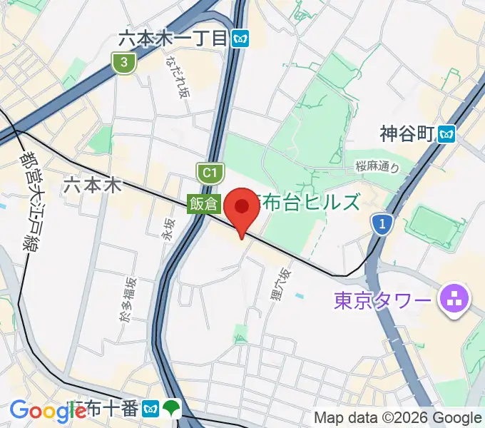 六本木ブルーシャトウ山瀬の地図