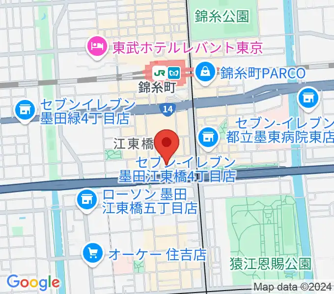 錦糸町ヒューズボックスの地図