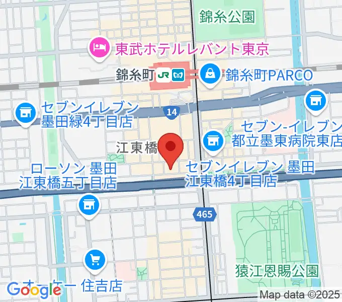 錦糸町ヒューズボックスの地図