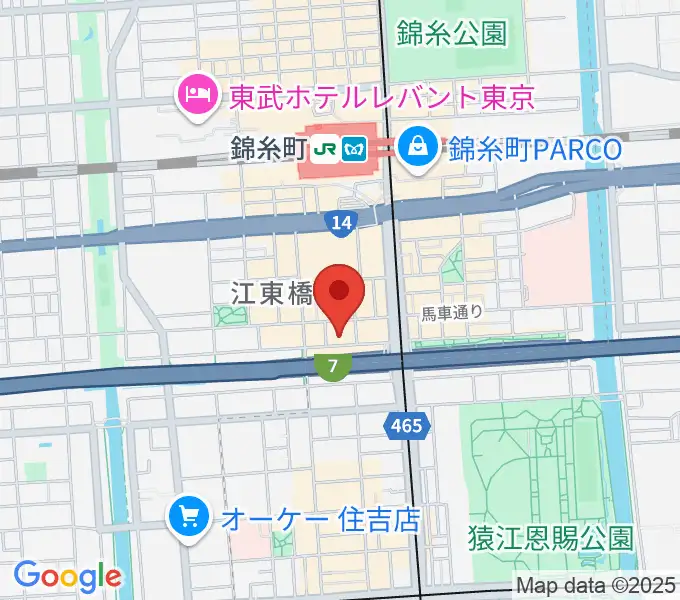 錦糸町ヒューズボックスの地図