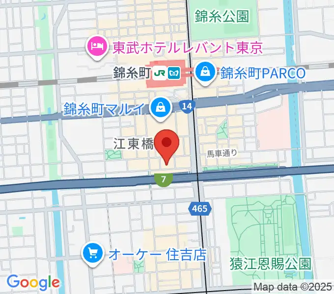 錦糸町ヒューズボックスの地図