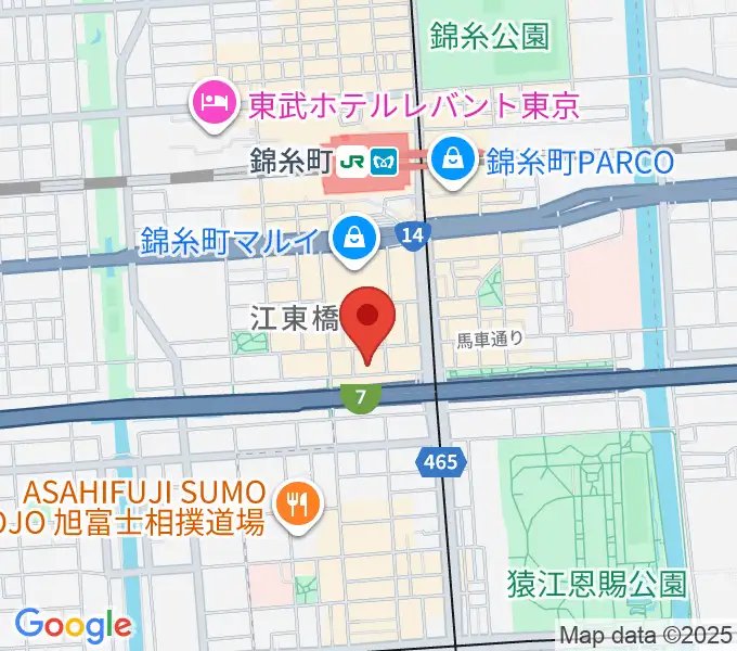 錦糸町ヒューズボックスの地図
