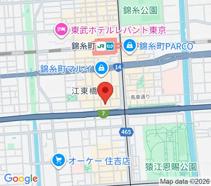 錦糸町ヒューズボックスの地図