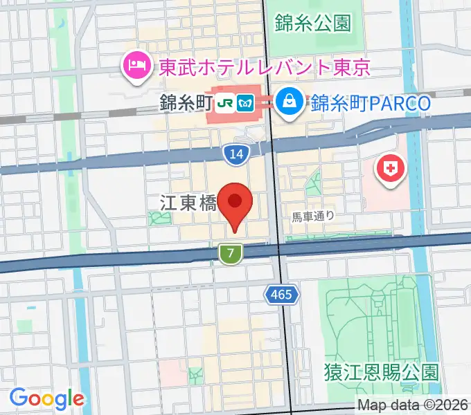 錦糸町ヒューズボックスの地図