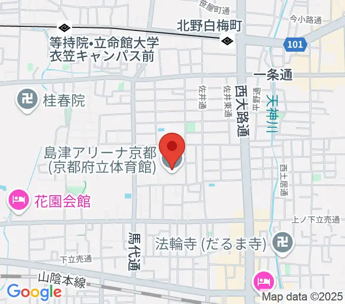 島津アリーナ京都の地図