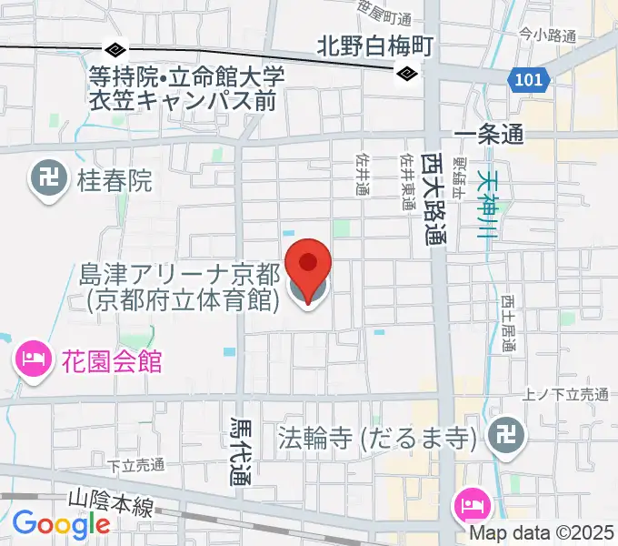 島津アリーナ京都の地図