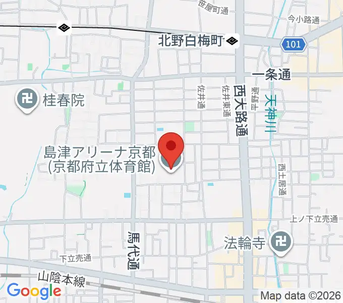 島津アリーナ京都の地図