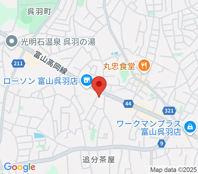 開進堂楽器 MPC呉羽の地図