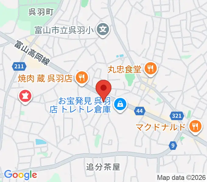 開進堂楽器 MPC呉羽の地図