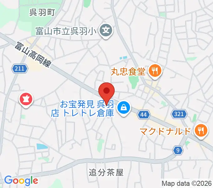 開進堂楽器 MPC呉羽の地図