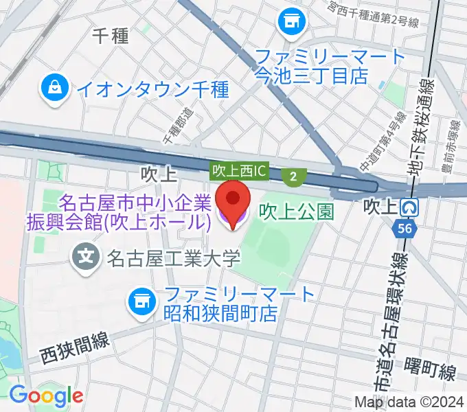 名古屋市中小企業振興会館 吹上ホールの地図