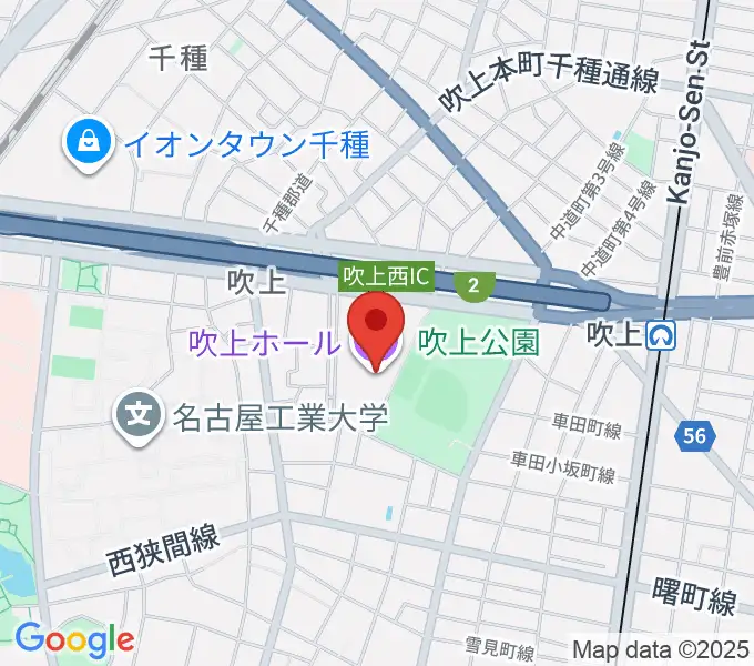 名古屋市中小企業振興会館 吹上ホールの地図