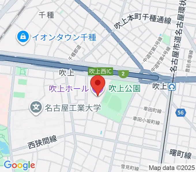 名古屋市中小企業振興会館 吹上ホールの地図