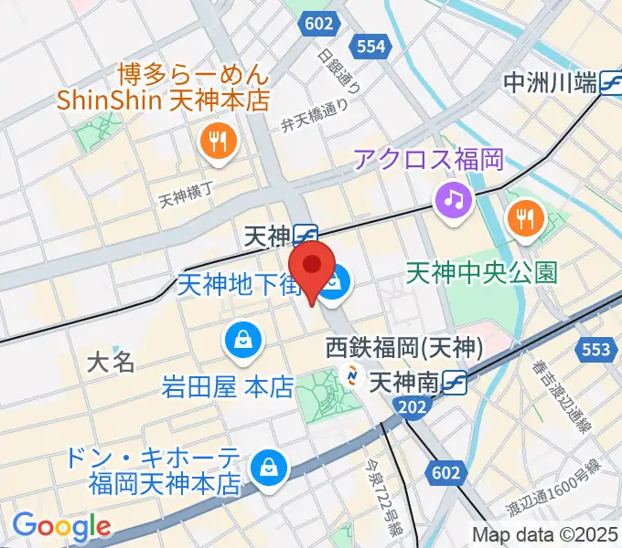 西鉄ホールの地図