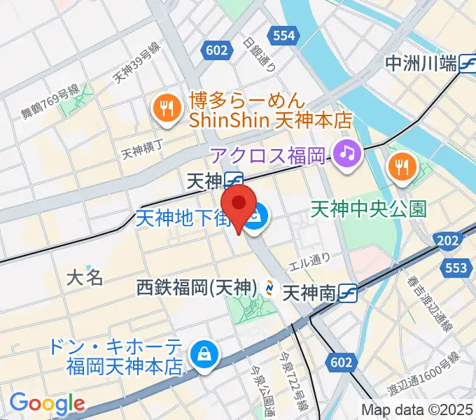 西鉄ホールの地図