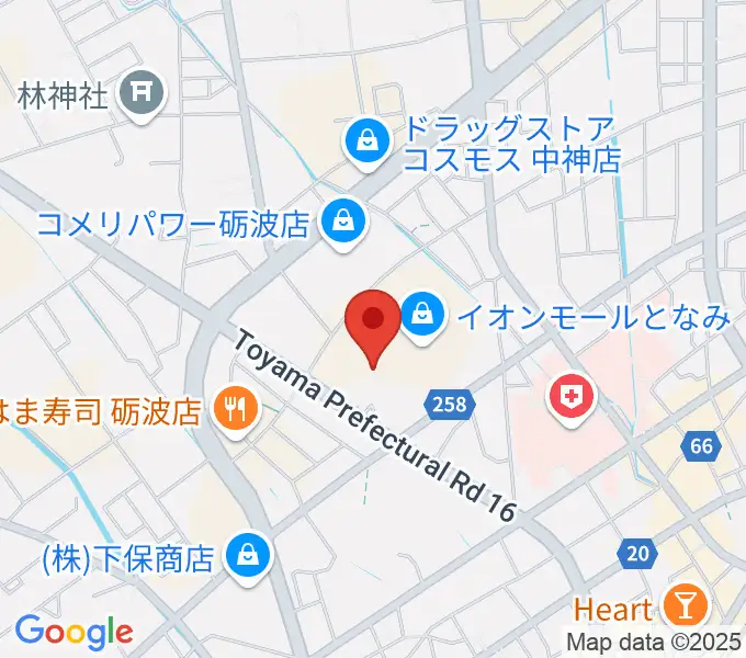 MPC砺波 開進堂楽器の地図