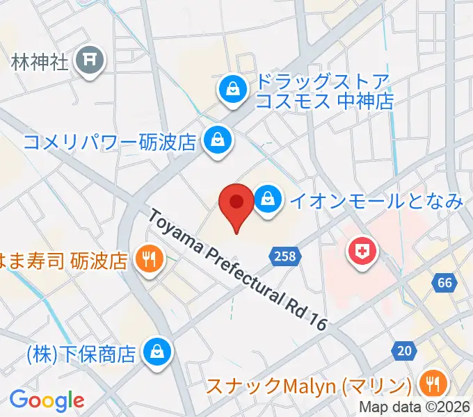 MPC砺波 開進堂楽器の地図