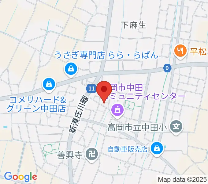 開進堂楽器 中田会場の地図