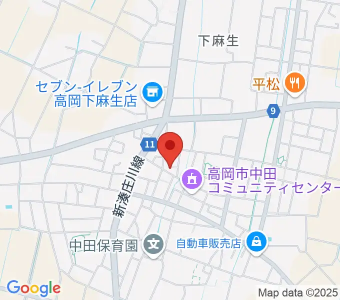 開進堂楽器 中田会場の地図