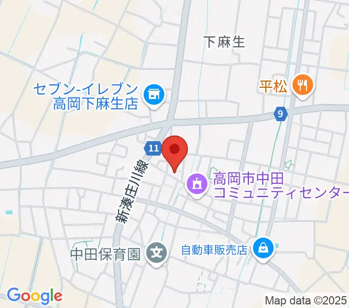 開進堂楽器 中田会場の地図