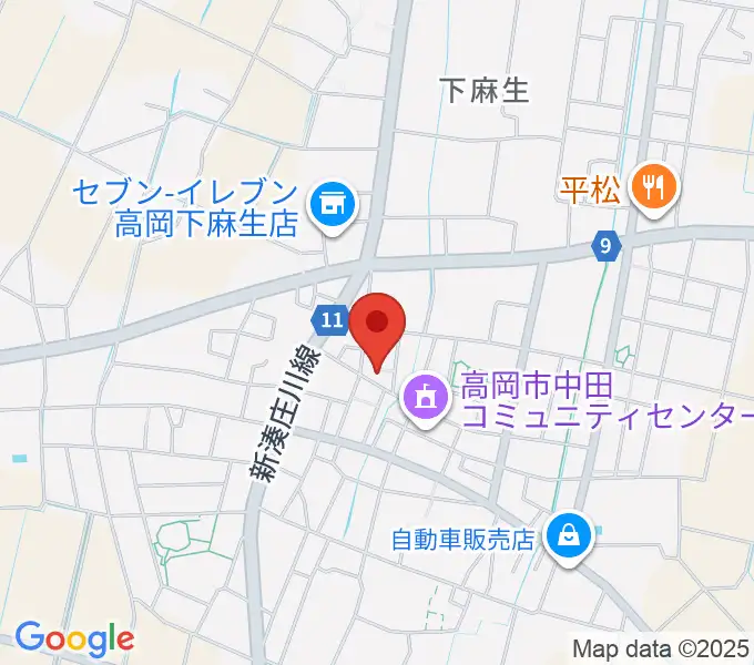 開進堂楽器 中田会場の地図