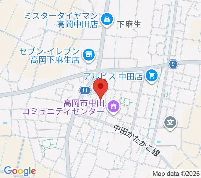 開進堂楽器 中田会場の地図