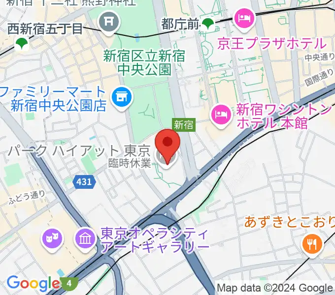 新宿パークタワーホールの地図