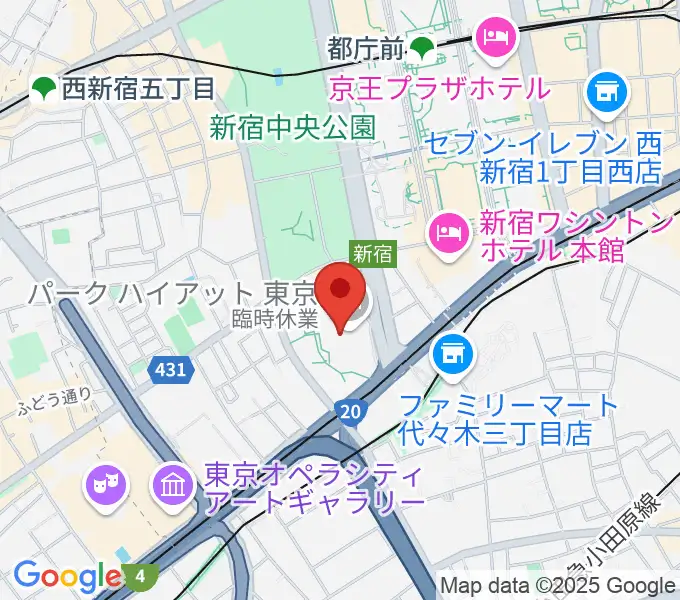 新宿パークタワーホールの地図