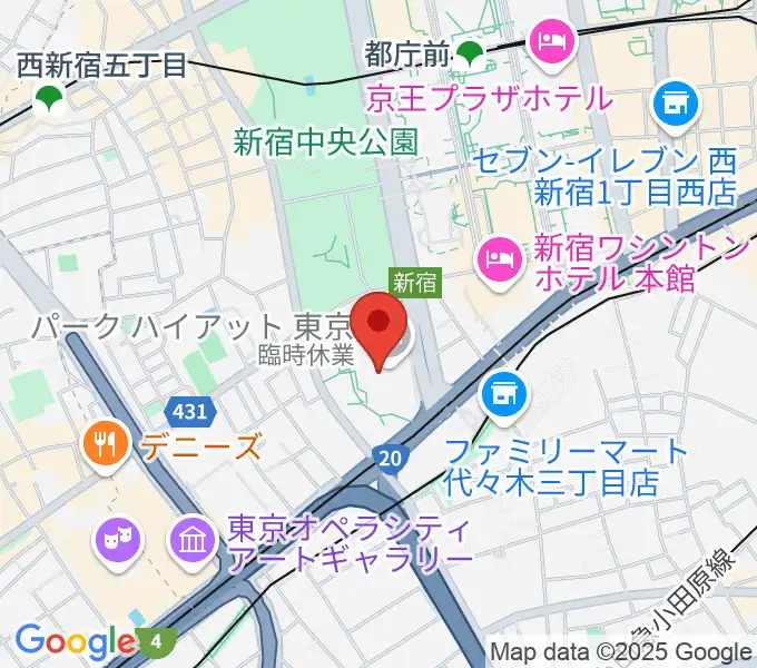 新宿パークタワーホールの地図