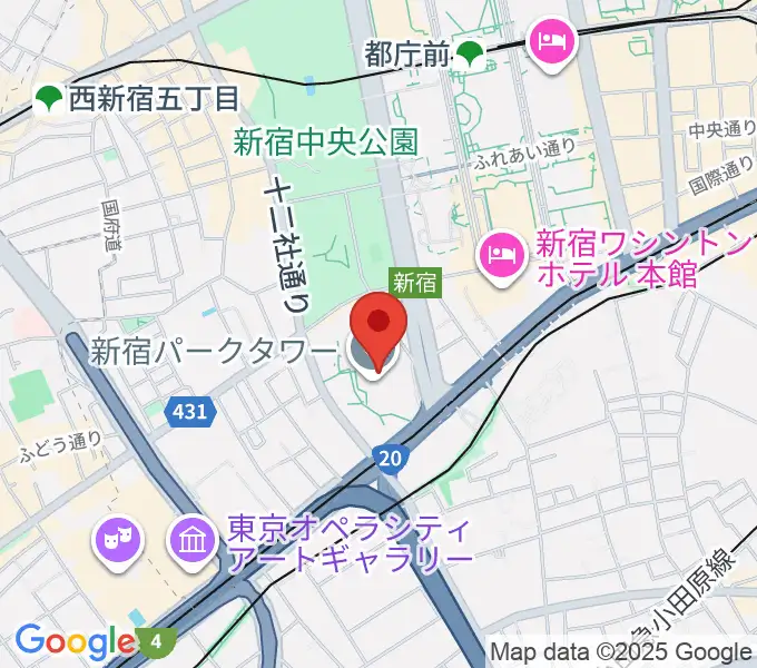 新宿パークタワーホールの地図