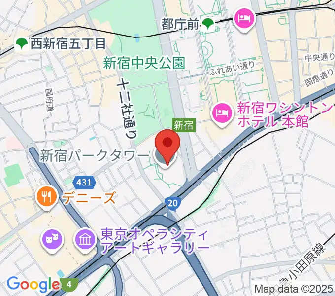 新宿パークタワーホールの地図