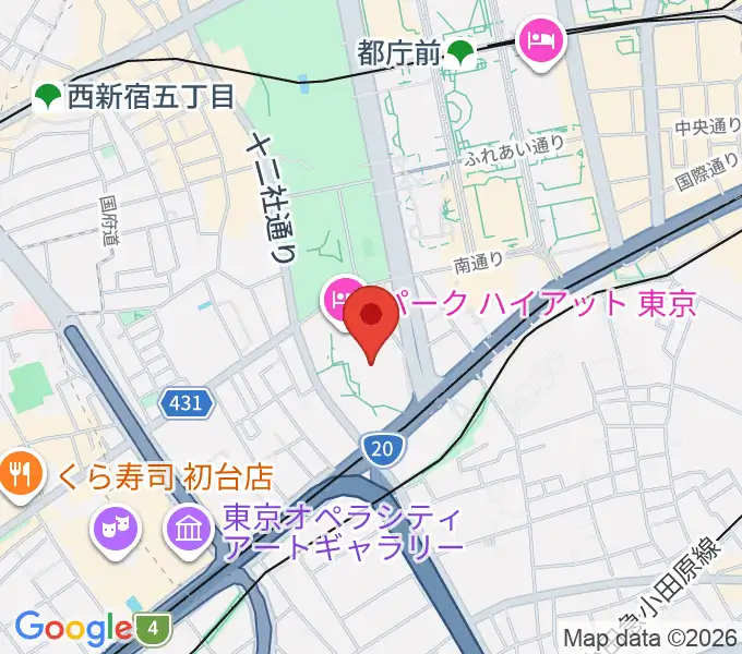 新宿パークタワーホールの地図