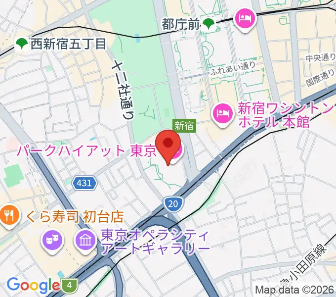 新宿パークタワーホールの地図