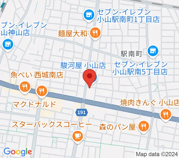 小山フェローズの地図