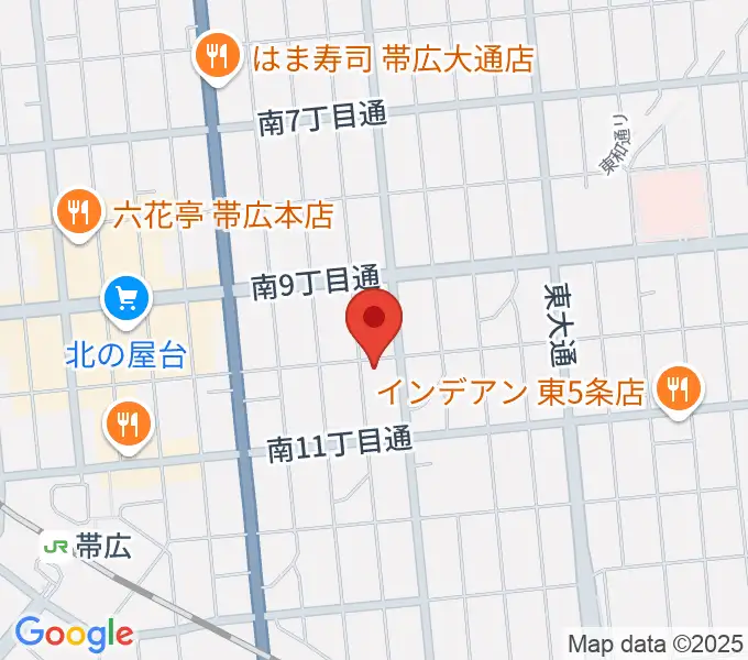 おびひろ市民ラジオ FM WINGの地図