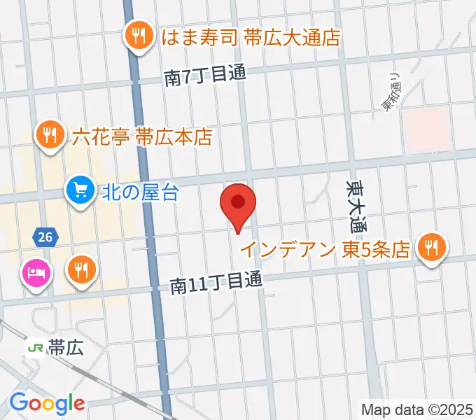 おびひろ市民ラジオ FM WINGの地図