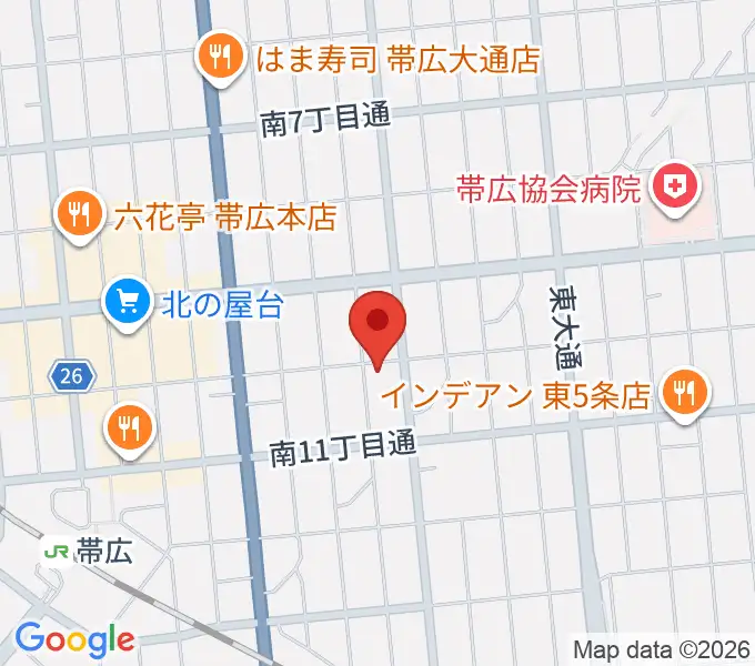 おびひろ市民ラジオ FM WINGの地図