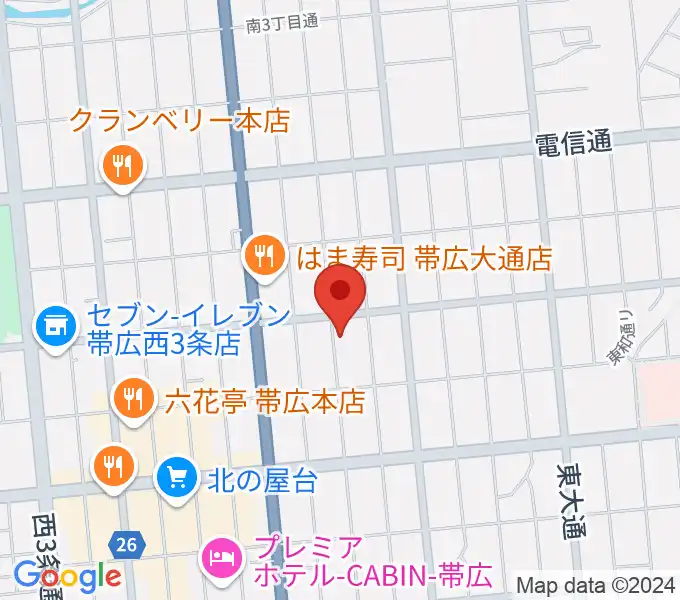 JAGA エフエムおびひろの地図