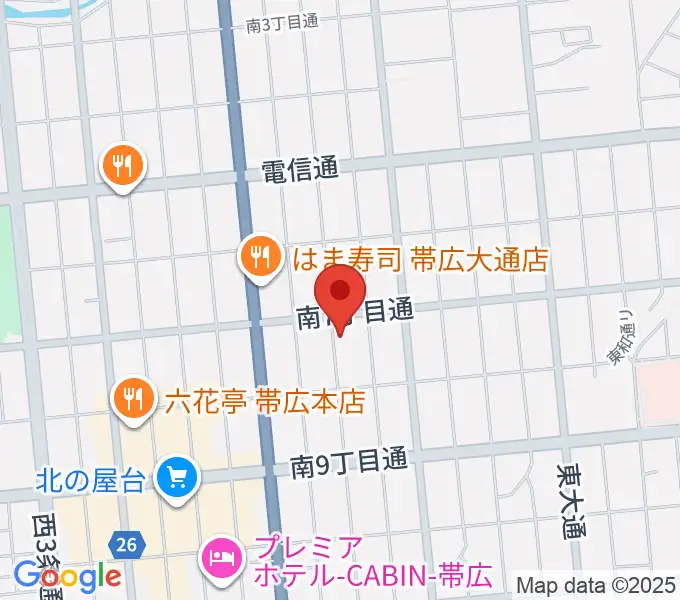 JAGA エフエムおびひろの地図