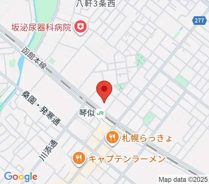 三角山放送局の地図