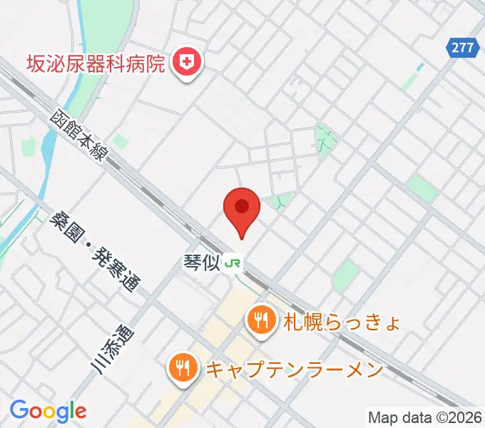 三角山放送局の地図