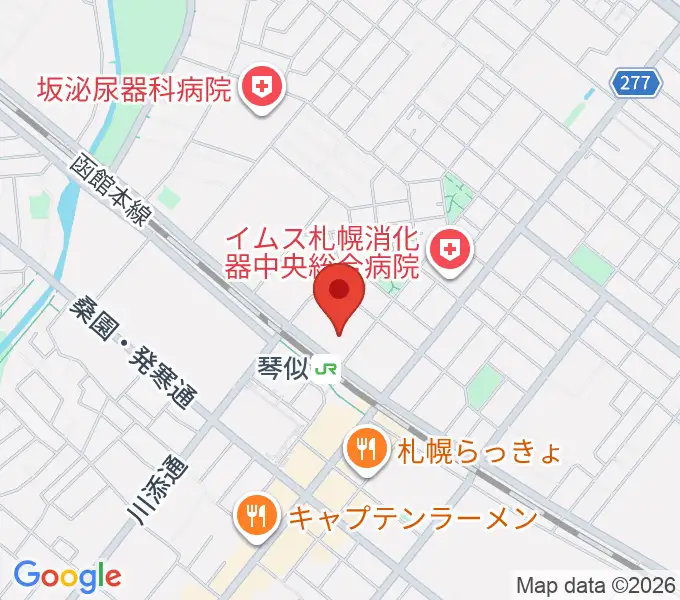 三角山放送局の地図