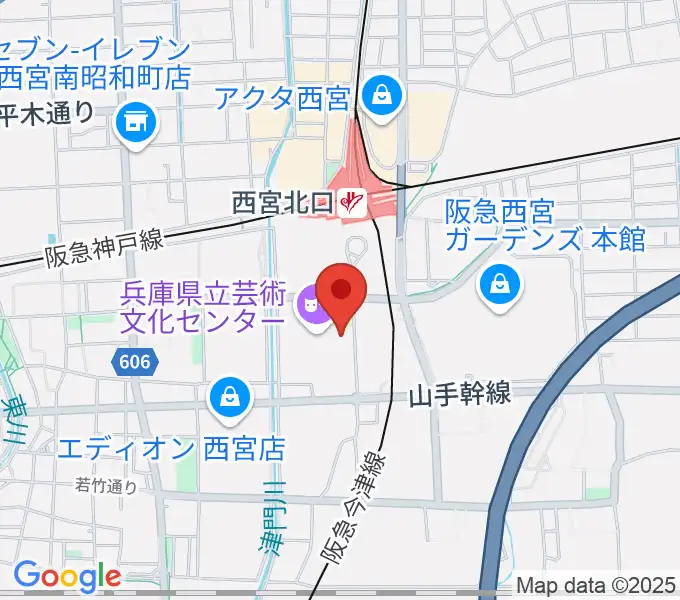 兵庫県立芸術文化センター 神戸女学院小ホールの地図