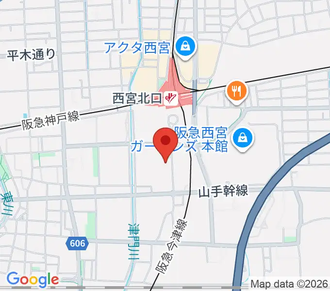 兵庫県立芸術文化センター 神戸女学院小ホールの地図