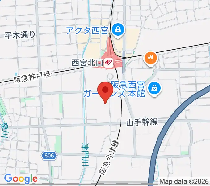 兵庫県立芸術文化センター 神戸女学院小ホールの地図