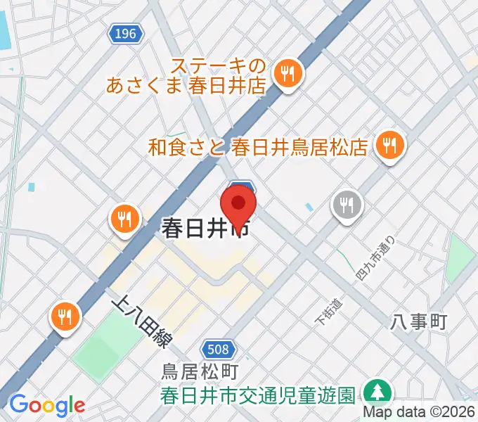 春日井市民会館の地図