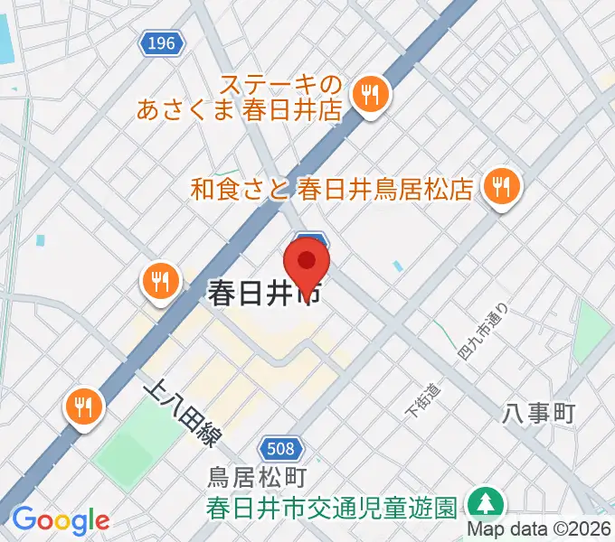 春日井市民会館の地図