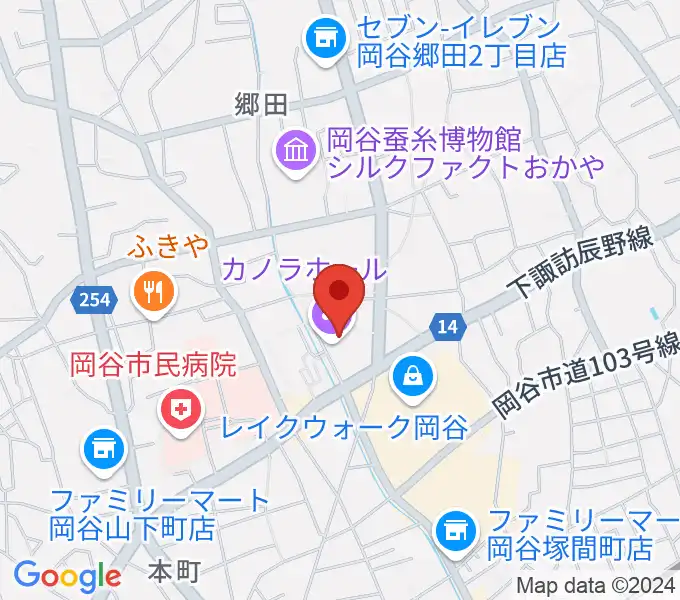 カノラホール 岡谷市文化会館の地図